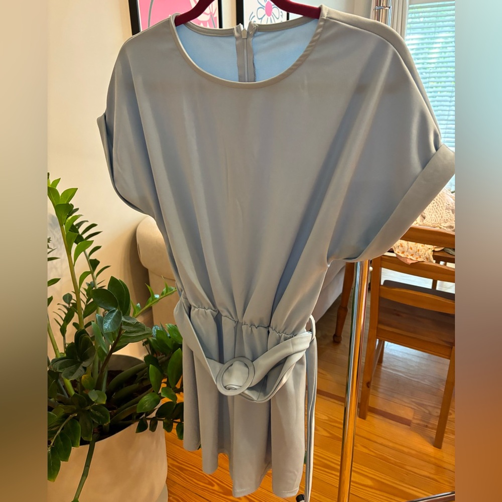 Baby blue retro romper